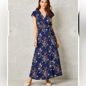 NWT Cartolina Floral Blue Maxi Dress Winona cupro alpine wildflower new